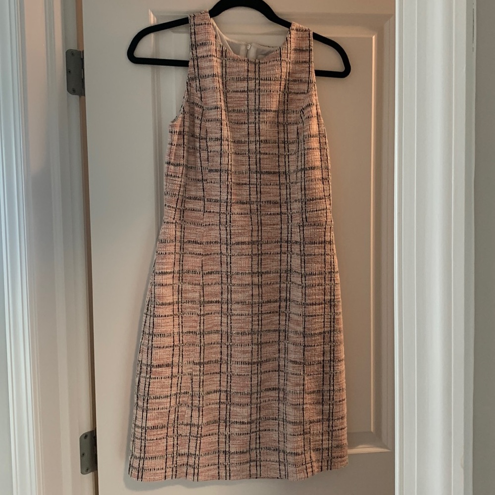 NWT Loft tweed shift dress - pink plaid size 4